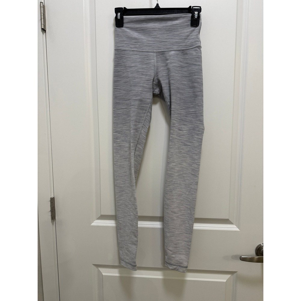 Lululemon Wunder Under High Rise Space Dye Grey Leggings Size 4 Full Length